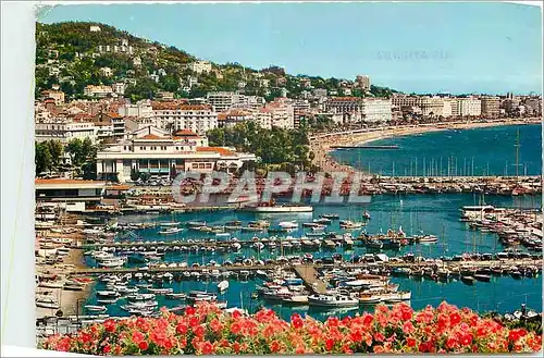 Moderne Karte La Cote d'Azur Cannes AM Le Port le Casino et la Croisette vus du Suquet