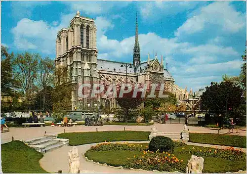 Moderne Karte Paris Notre Dame de Paris et le Square Viviani