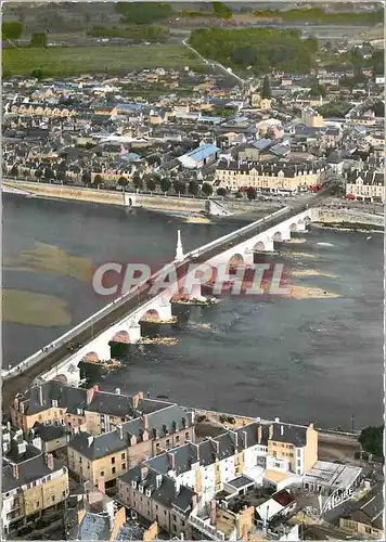 Cartes postales moderne Blois Loir et Cher Vue aerienne sur le pont et sur la Loire