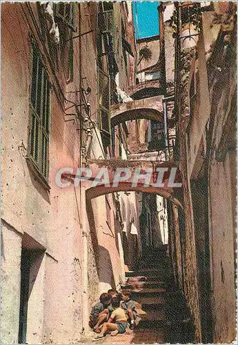 Cartes postales moderne Sanremo Rivage des fleurs Rue Palma e la Pigna
