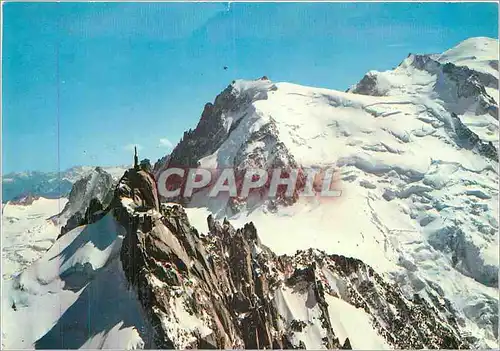 Moderne Karte Chamonix Mont Blanc Aiguille du Midi le mont Blanc du Tacul et le mont Blanc