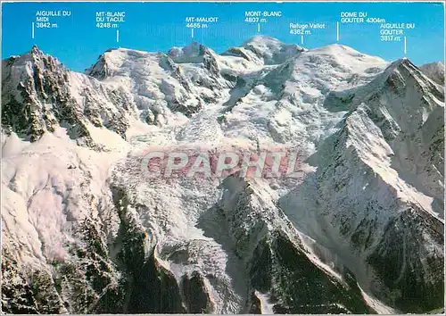 Cartes postales moderne Chamonix Mont Blanc Hte Savoie Vue panoramique sur le massif du Mont Blanc