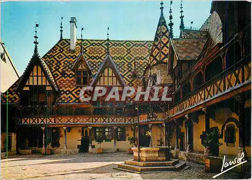 Moderne Karte Hostel Dieu Beaune Cour d'Honneur Vue generale