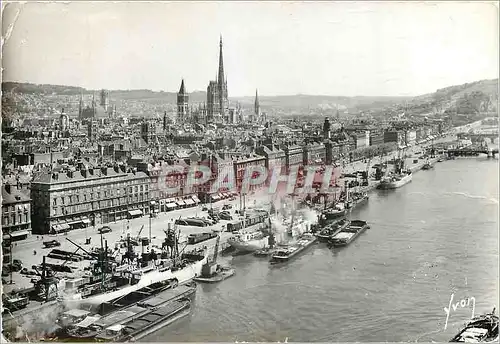 Cartes postales moderne Rouen Seine Mme Les quais vus du pont trasbordeur