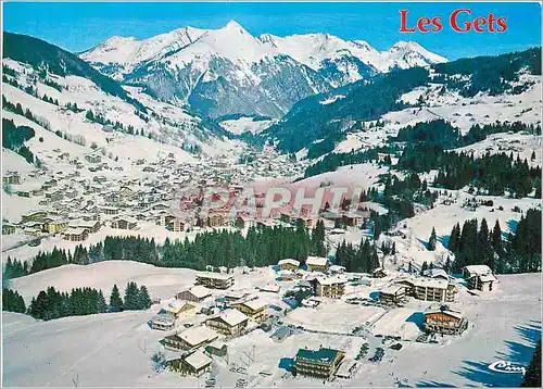 Moderne Karte Les Gets Haute Savoie Vue generale aerienne