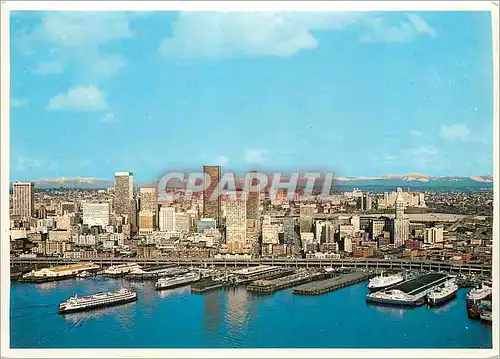Cartes postales moderne Seattle Waterfront Seen here is a portion of the waterfront with the Washington State Ferry Term