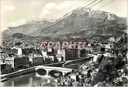 Moderne Karte Grenoble Vue sur la Ville l'Isere et le Moucherotte