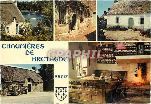 Cartes postales moderne Chaumieres de Bretagne Chaumieres de Cornouaille et du Vannetais interieur breton du Porzay