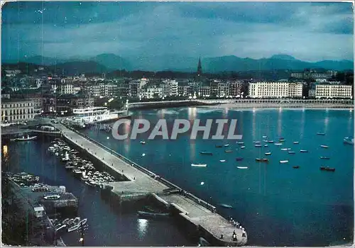 Cartes postales moderne San Sebastian Vue generale nocturne