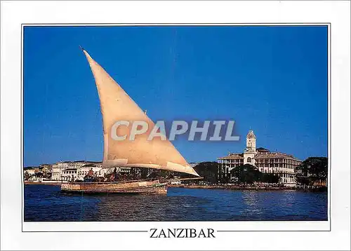 Cartes postales moderne Dhow at Beit al Ajaib seafront House of Wonders Zanzibar