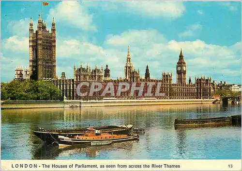 Moderne Karte London The Houses of Parliament as seen from across the River Thames