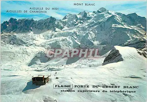 Moderne Karte Mont Blanc Flaine porte du desert blanc station superieure du telepherique