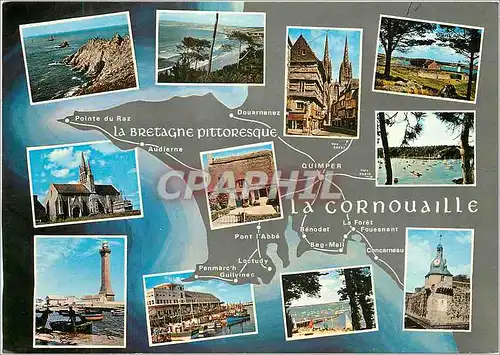 Moderne Karte La Bretagne Pittoresque La Cornouaille