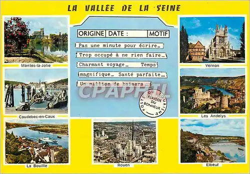 Cartes postales moderne La Vallee de la Seine Mantes la Jolie Caudebec en Caux Les Andelys La Bouille Elbeuf Rouen