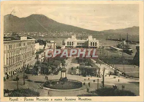 Cartes postales moderne Napoli Piazza Municipio e nouva Stazione Marittima
