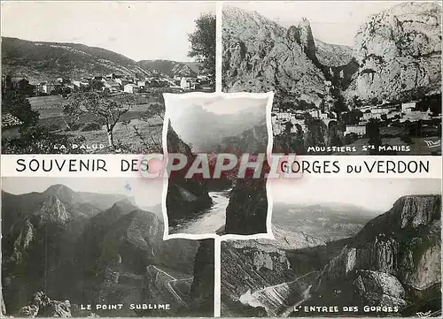 Cartes postales moderne Souvenir des Gorges du Verdon La Palud Moustiers Stes Maries La point sublime L'entree des gorge