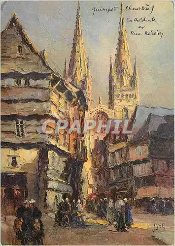 Cartes postales moderne Quimper Finistere Cathedrale et rue Kereon