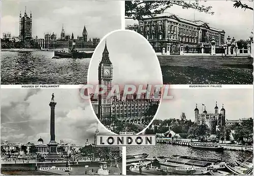 Moderne Karte London Houses of Parliament Buckinham Palace Trafalgar Square Tower of London