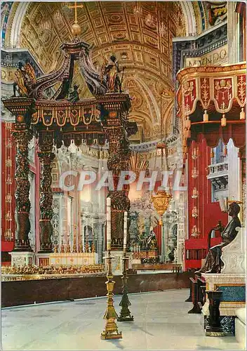 Moderne Karte Citta des Vaticano Basilique de S Pierre Interieur Baldaquin du Bernini