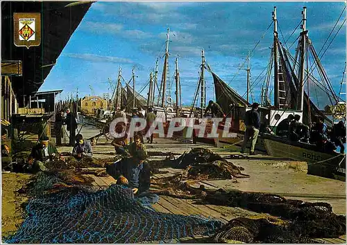 Moderne Karte Castellon de la Plana Grac Vue partielle du port Bateaux