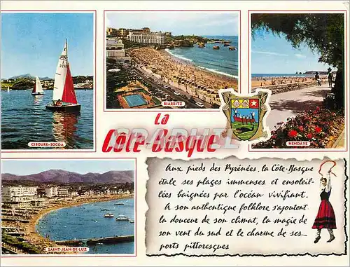 Cartes postales moderne La Cote Basque de Biarritz a la Frontiere Espagnole Ciboure Socoa Biarritz Hendaye Saint Jean de