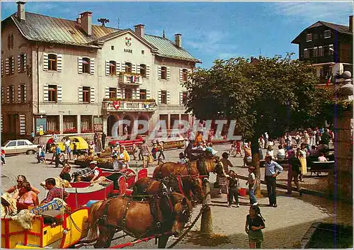 Cartes postales moderne Megeve Haute Savoie Le depart des Traineaux