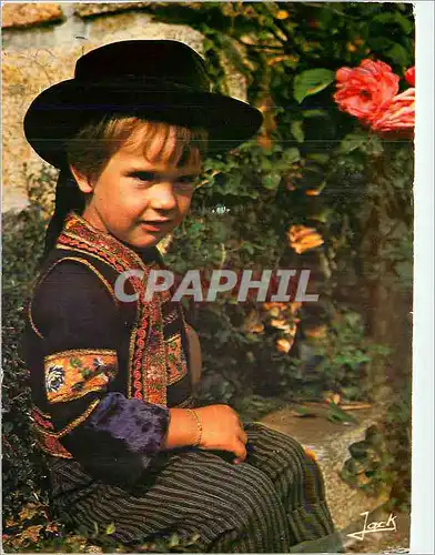 Moderne Karte Folklore de Bretagne Boy with a breton costume