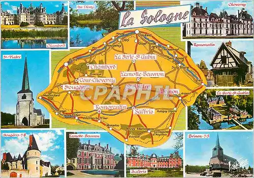 Cartes postales moderne La Sologne Delimitee d'apres documents officiels