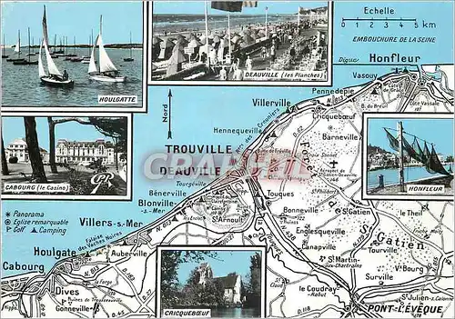 Cartes postales moderne La Cote Fleurie Calvados Trouville Deauville