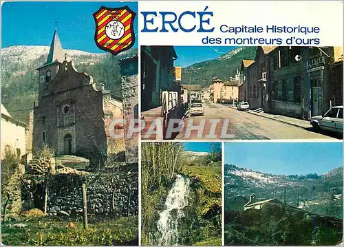 Moderne Karte Erce Ariege Capitale Historique des Montreurs d'Ours