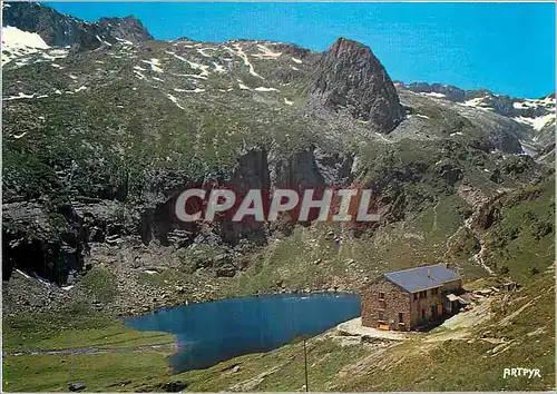 Cartes postales moderne Les Pyrenees Lac d'Espingo Le Lac et le refuge