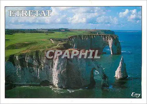 Cartes postales moderne Etretat Seine Maritime La falaise d'Aval et l'Aigueille