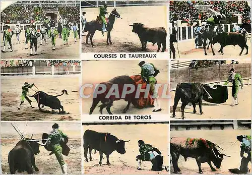 Moderne Karte Courses de Taureaux Corrida