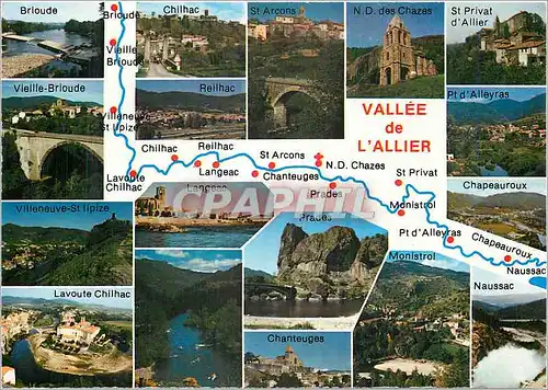 Cartes postales moderne Vallee de l'Allier Peche au saumont Descente en canoe kayak