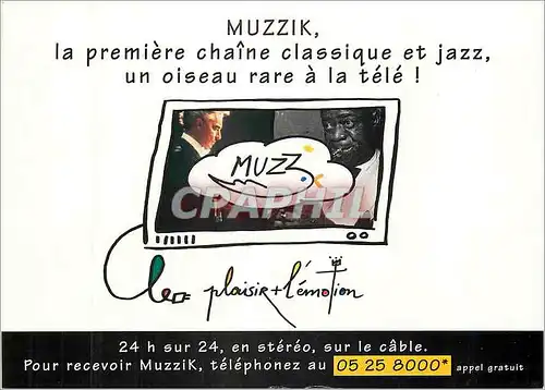 Cartes postales moderne Muzzik la premiere chaine classique et jazz un oiseau rare a la tele