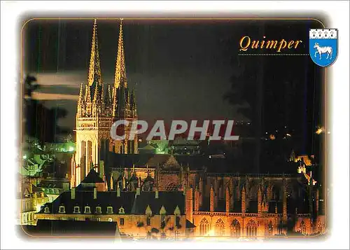 Moderne Karte Quimper La Cathedrale St Corentin