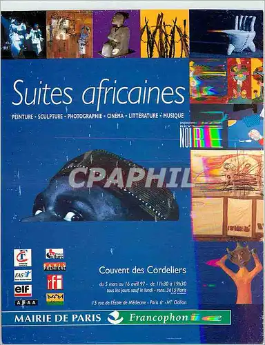 Cartes postales moderne Mairie de Paris Francophonie Suites africaines Couvent des Cordeliers