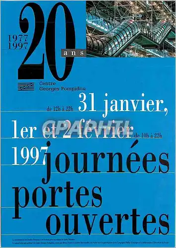 Cartes postales moderne Le Centre Georges Pompidou vous invite a feter