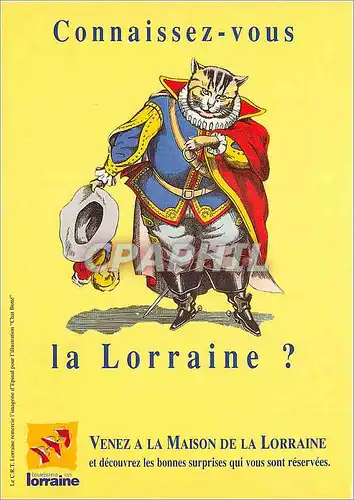 Cartes postales moderne La Lorraine vous invite a sa decouverte et a devenir Ami de la Lorraine Chat