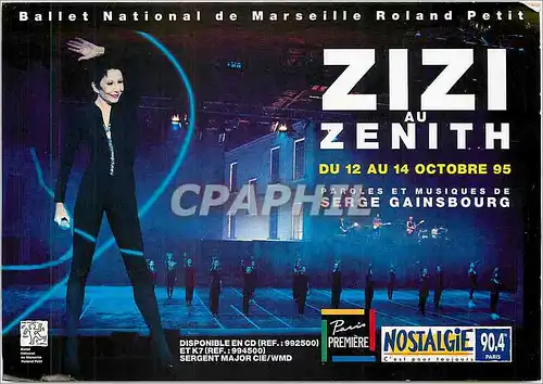 Cartes postales moderne Zizi au Zenith Marseille Roland Petit Serge Gainsbourg