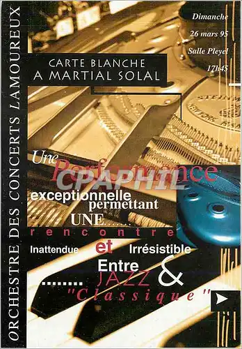 Cartes postales moderne Carte Blanche a Martial Solal Salle Pleyel Paris
