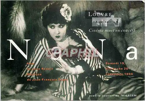 Cartes postales moderne Louvre Auditorium Jean Renoir Jean Francois Zygel Cinema Muet