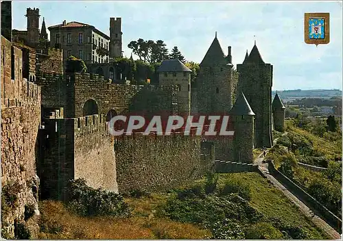 Cartes postales moderne Arts et Couleurs de l'Aude Carcassonne Defences et les deux enceintes de la porte d'Aude