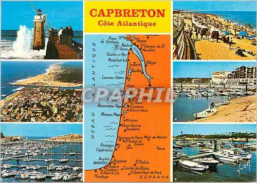 Cartes postales moderne Capbreton Landes Effet de vagues sur le Phare La Plage Vue generale aerienne