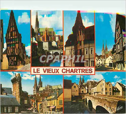 Cartes postales moderne Chartres Eure et Loir Vieille maisons la cathedrale vue des  bords de l'Eure