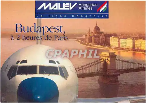 Cartes postales moderne Budapest a 2 heures de Paris  Hungarian Airlines Avion Aviation