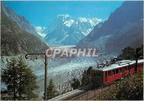 Cartes postales moderne Chamonix Mont Blanc La Mer de Glace et le Telepherique du Montenvers Train