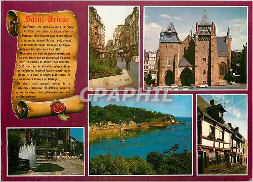 Cartes postales moderne Saint Brieuc La rue St Guillaume la cathedrale St Etienne le port du Legue et les vieilles maiso