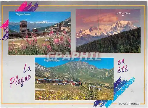 Moderne Karte En Haute Tarentaise Savoie La Plagne Panorama du Mont Blanc