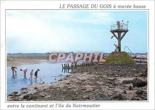 Moderne Karte Le Passage du Gois a maree basse entre le continent et l'ile de Noirmoutier